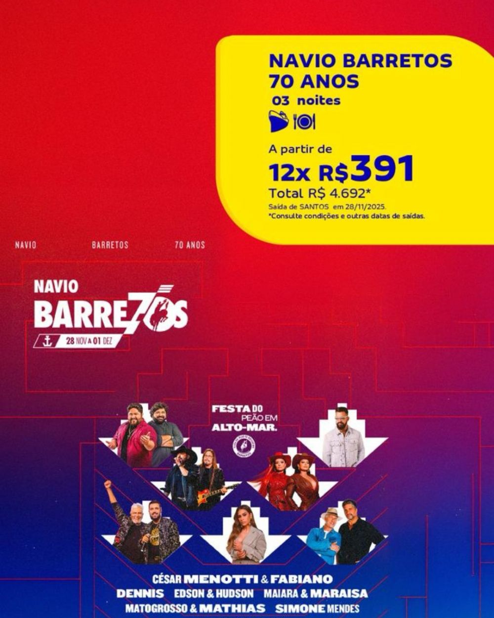 NAVIO BARRETOS 70 ANOS